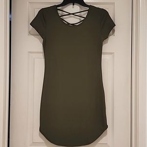 Army green t-shirt dress